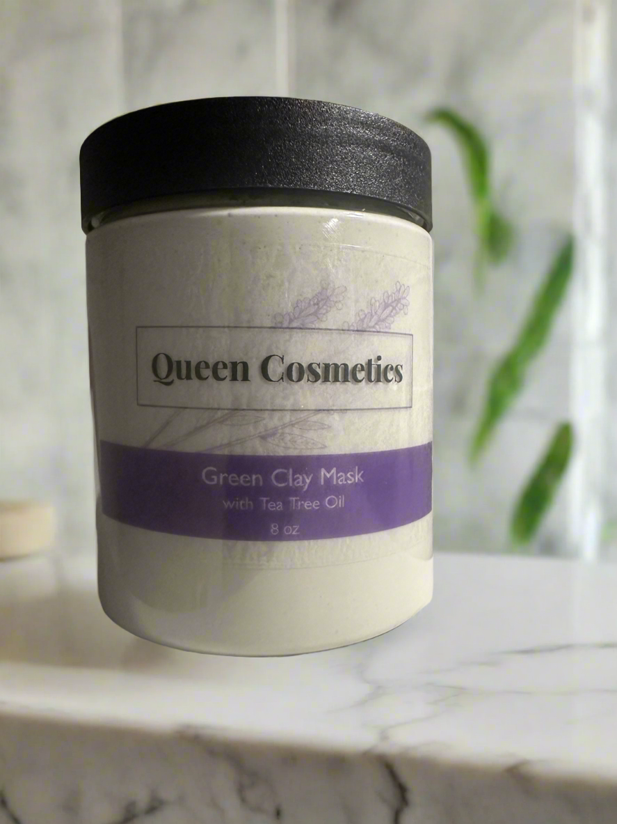 Green Clay Mask with Tea tree Oil - Queen Cosmetics